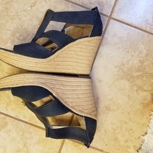 michael kors berkley weave canvas espadrille wedges